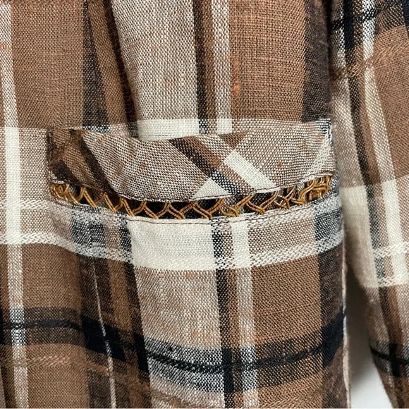 Linen Blend Plaid Jacket - Picture 9 of 14